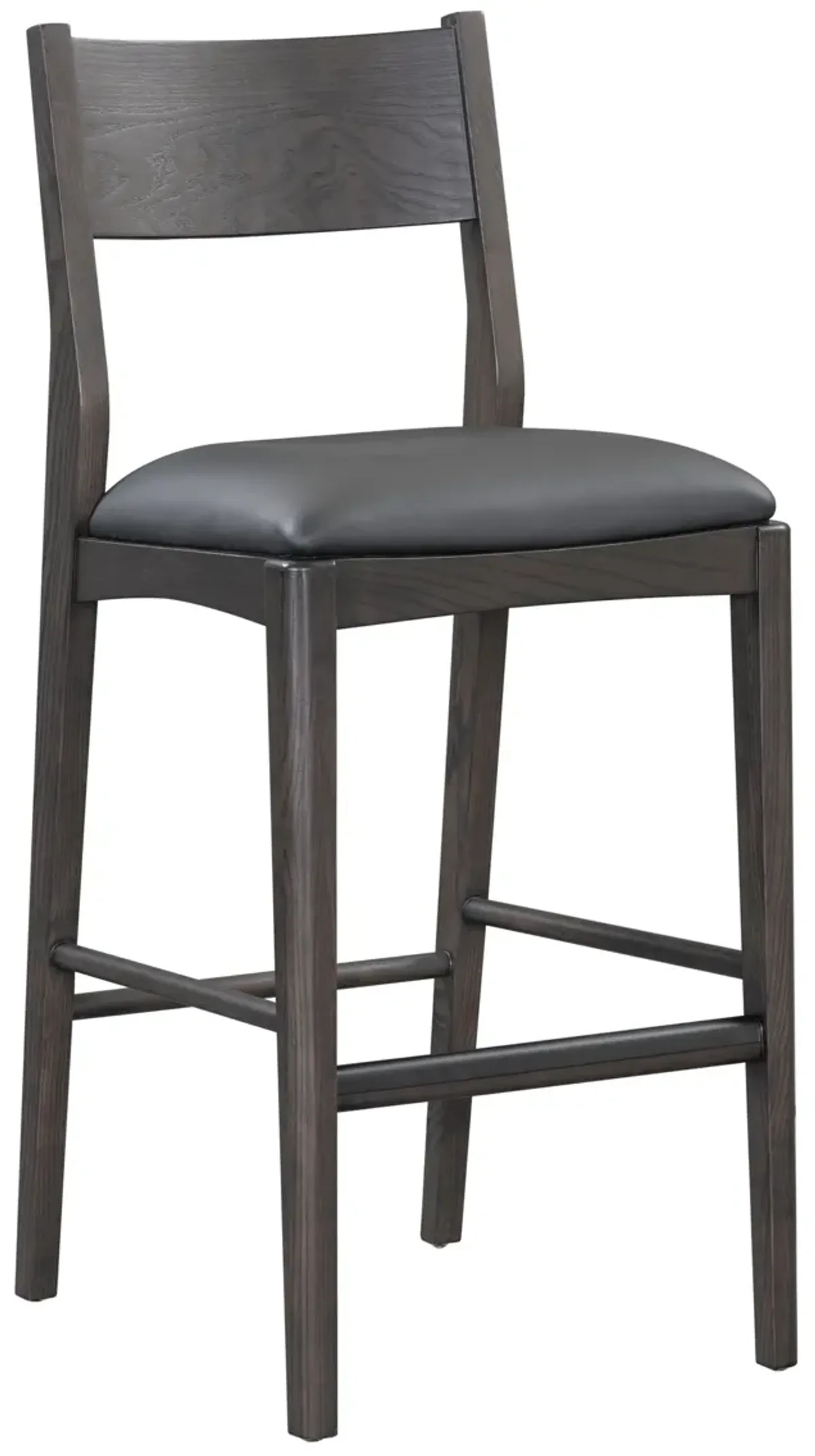 Rooney 30" Top Grain Leather Bar Stool in Black