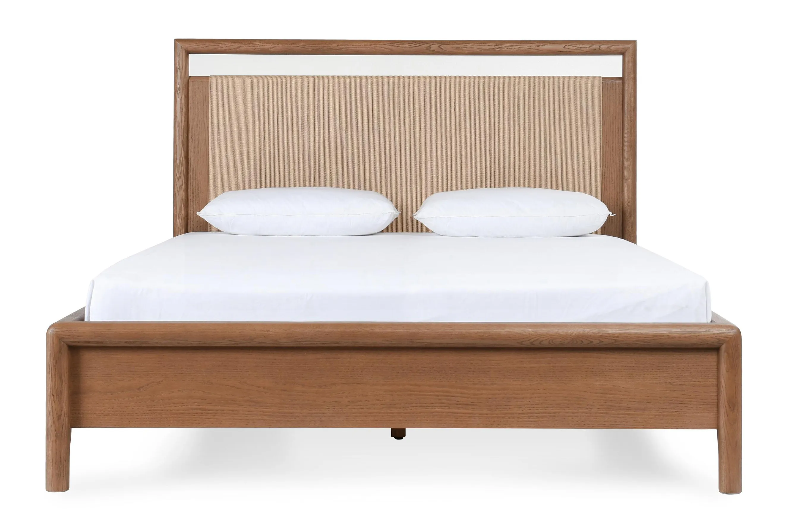 Corda Oak Veneer Queen Bed Nut Brown/Natural