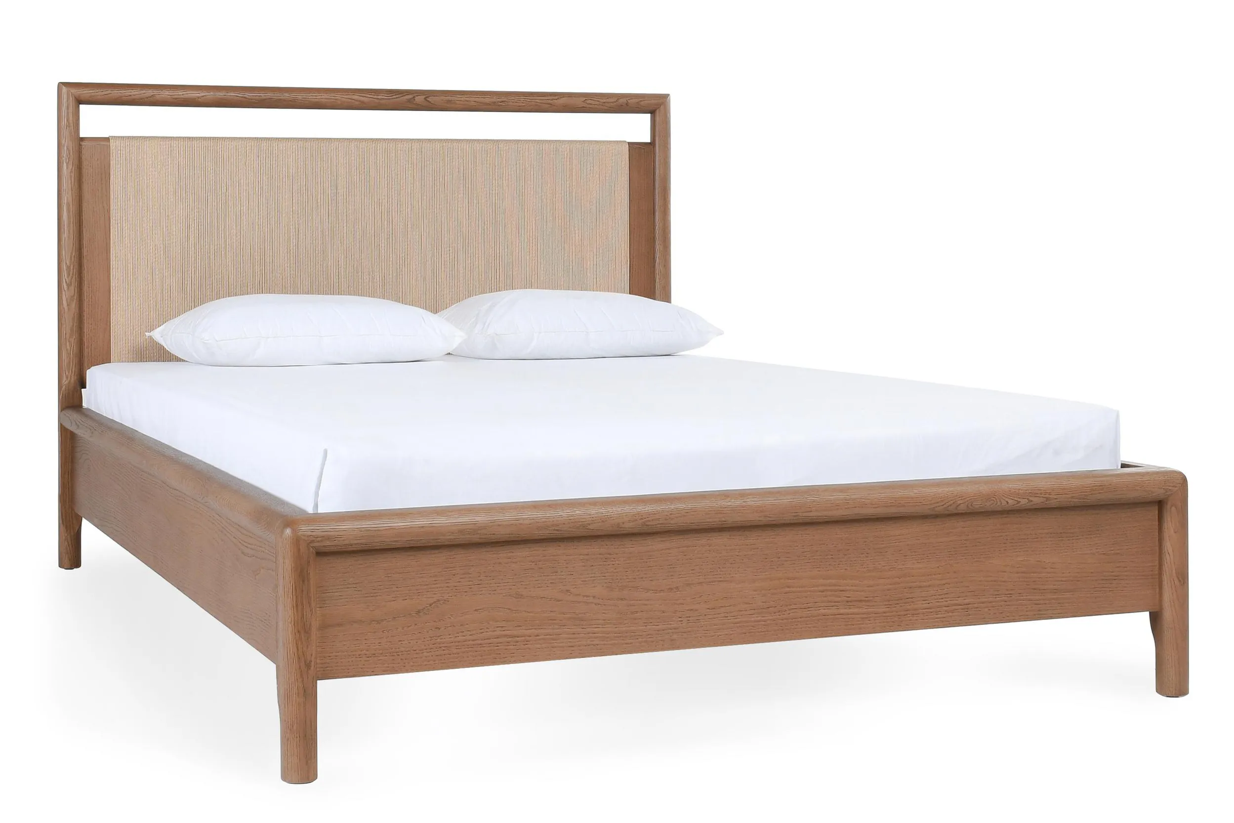 Corda Oak Veneer Queen Bed Nut Brown/Natural