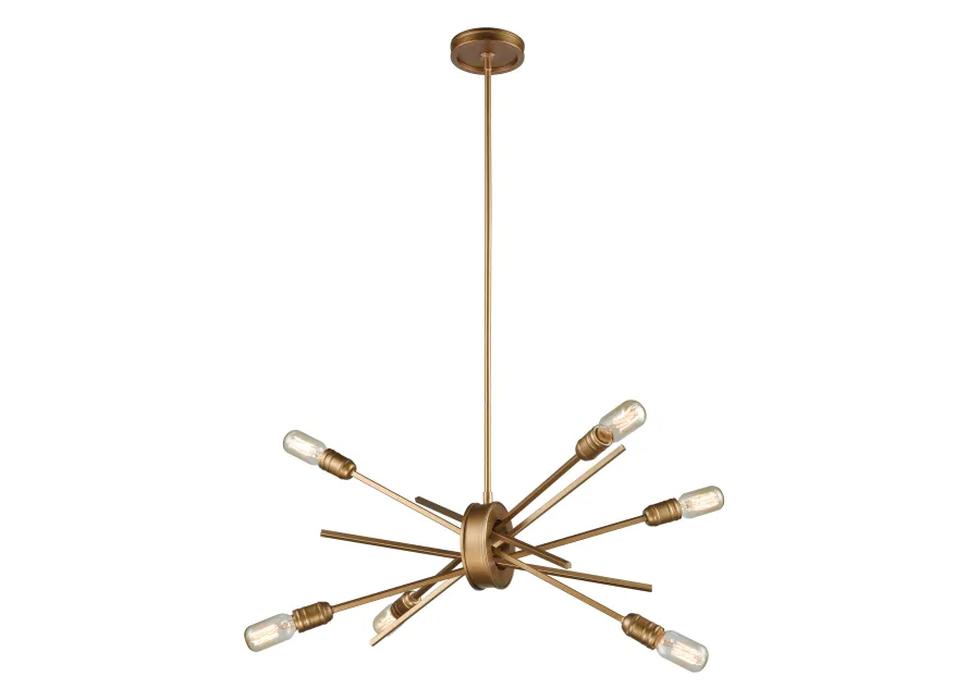 Xenia 22" Wide 6-Light Chandelier - Matte Gold