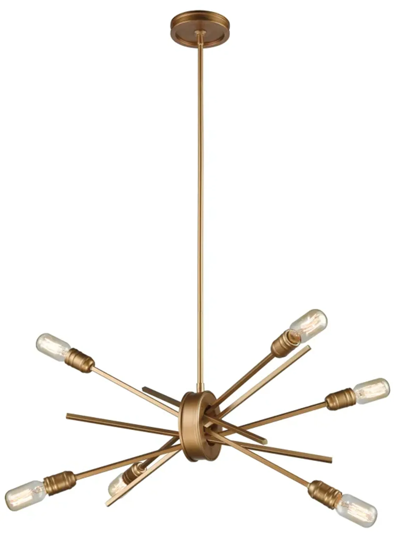 Xenia 22" Wide 6-Light Chandelier - Matte Gold