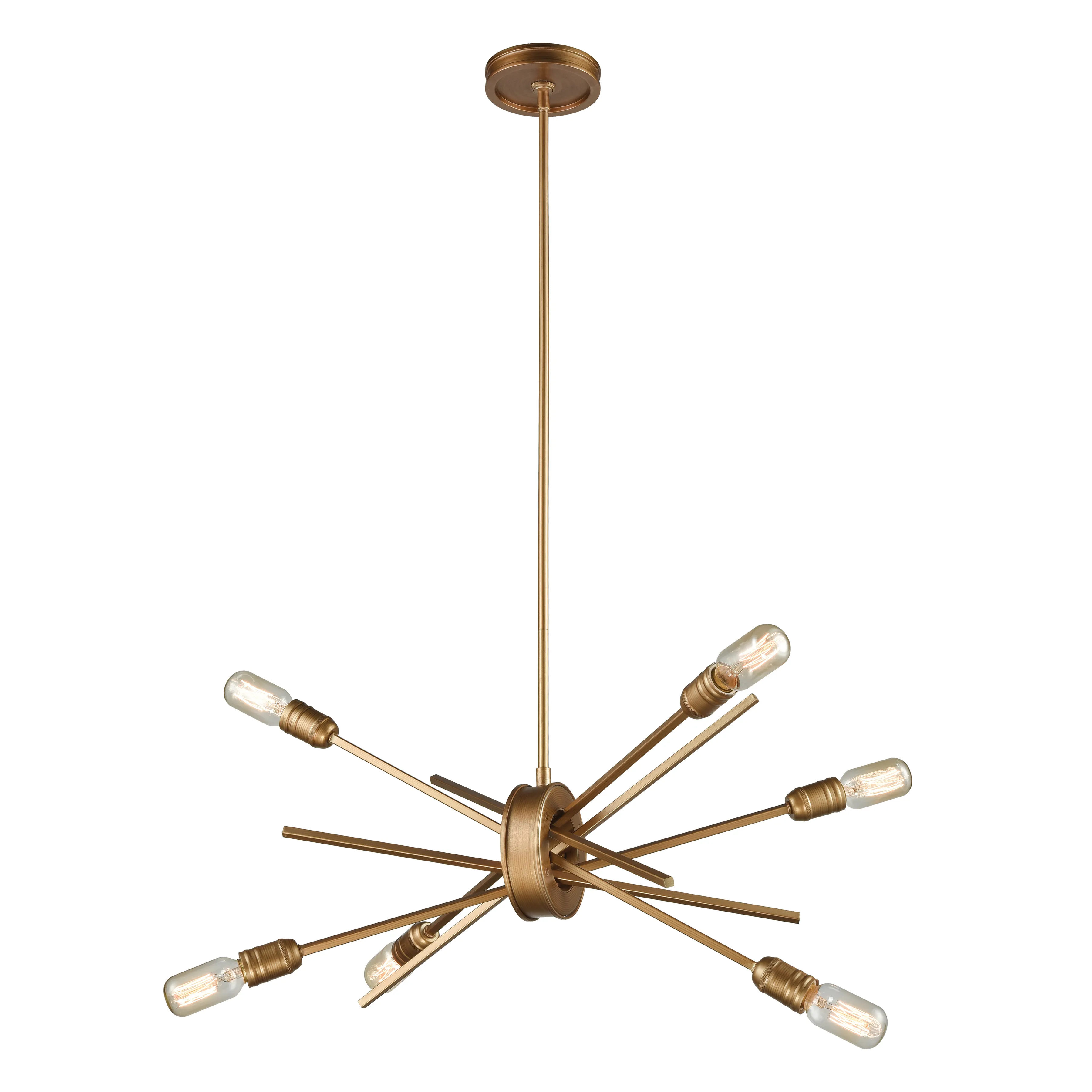 Xenia 22" Wide 6-Light Chandelier - Matte Gold