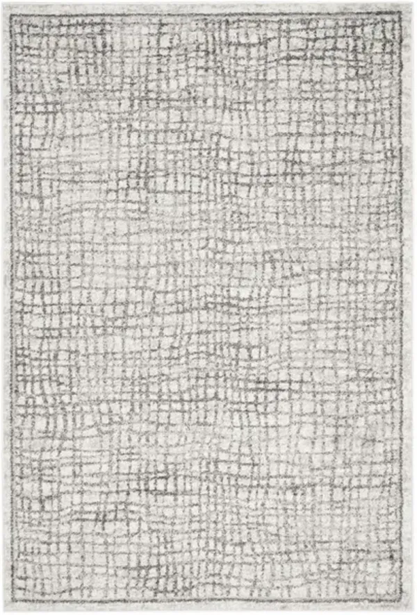 Adirondack Contemporary Silver / Ivory 2'-6" X 12' Powerloomed Rug