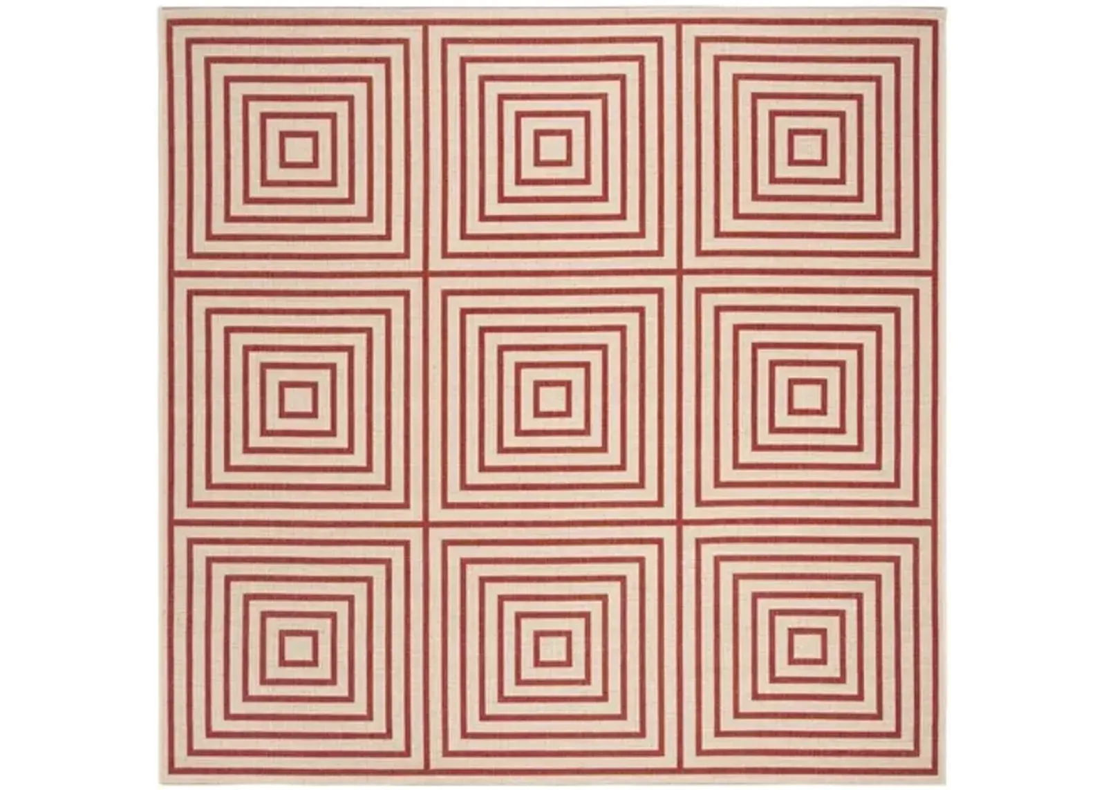 LINDEN 123 Collection LND123Q-6SQ Red / Creme 6'-7" X 6'-7" Square