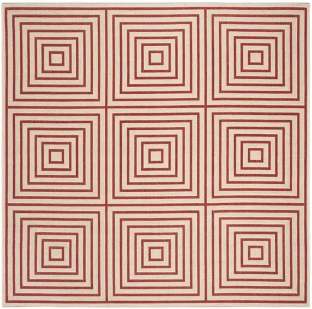 LINDEN 123 Collection LND123Q-6SQ Red / Creme 6'-7" X 6'-7" Square