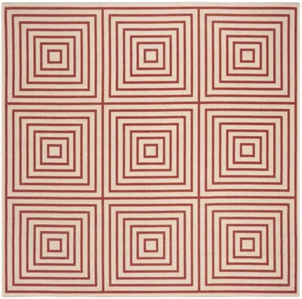 LINDEN 123 Collection LND123Q-6SQ Red / Creme 6'-7" X 6'-7" Square