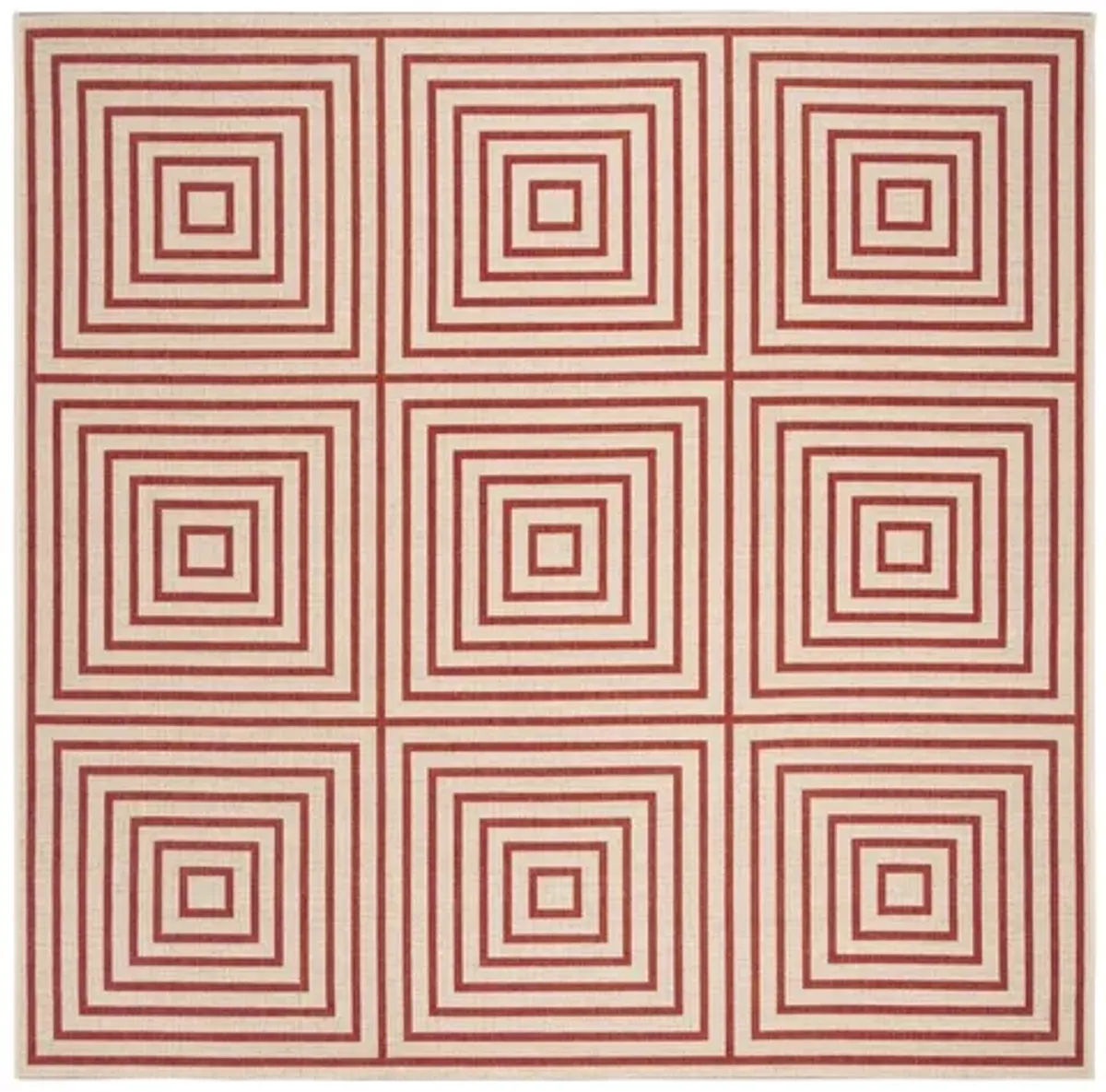 LINDEN 123 Collection LND123Q-6SQ Red / Creme 6'-7" X 6'-7" Square