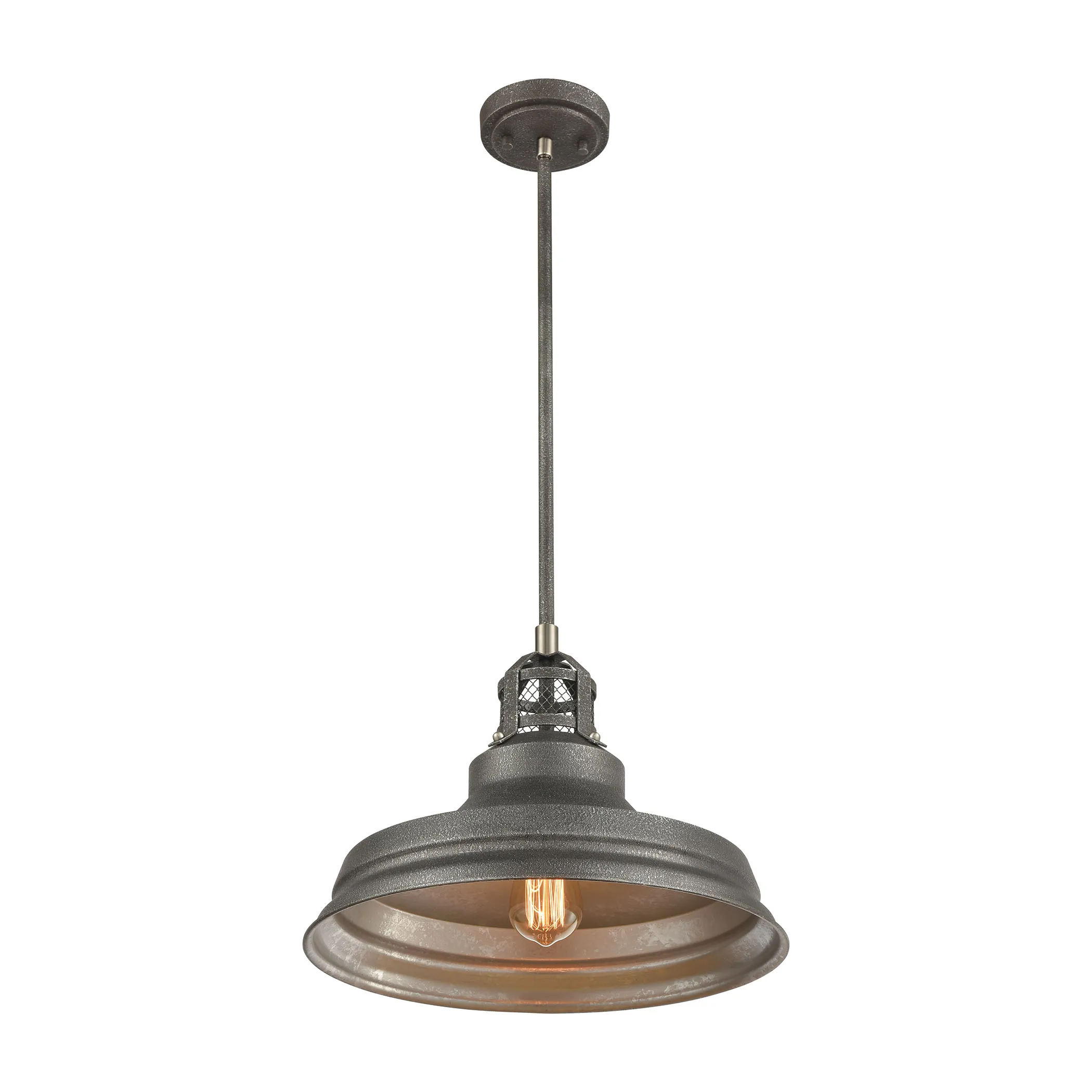 Carbondale 15" Wide 1-Light Pendant - Slate Mist