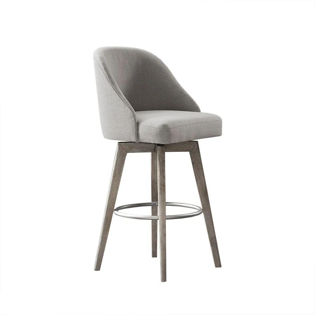 Madison Park Pearce Grey Bar Stool with Swivel Seat