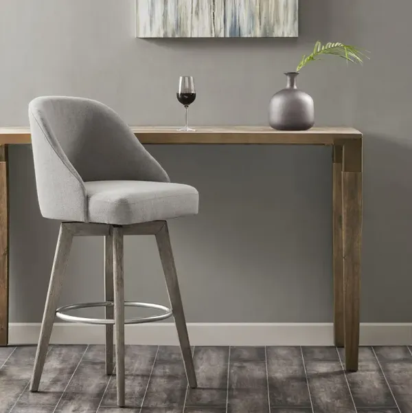 Madison Park Pearce Grey Bar Stool with Swivel Seat