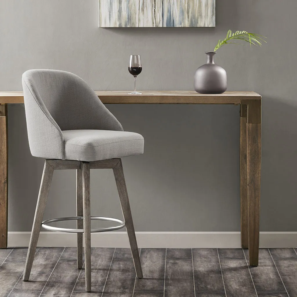 Madison Park Pearce Grey Bar Stool with Swivel Seat