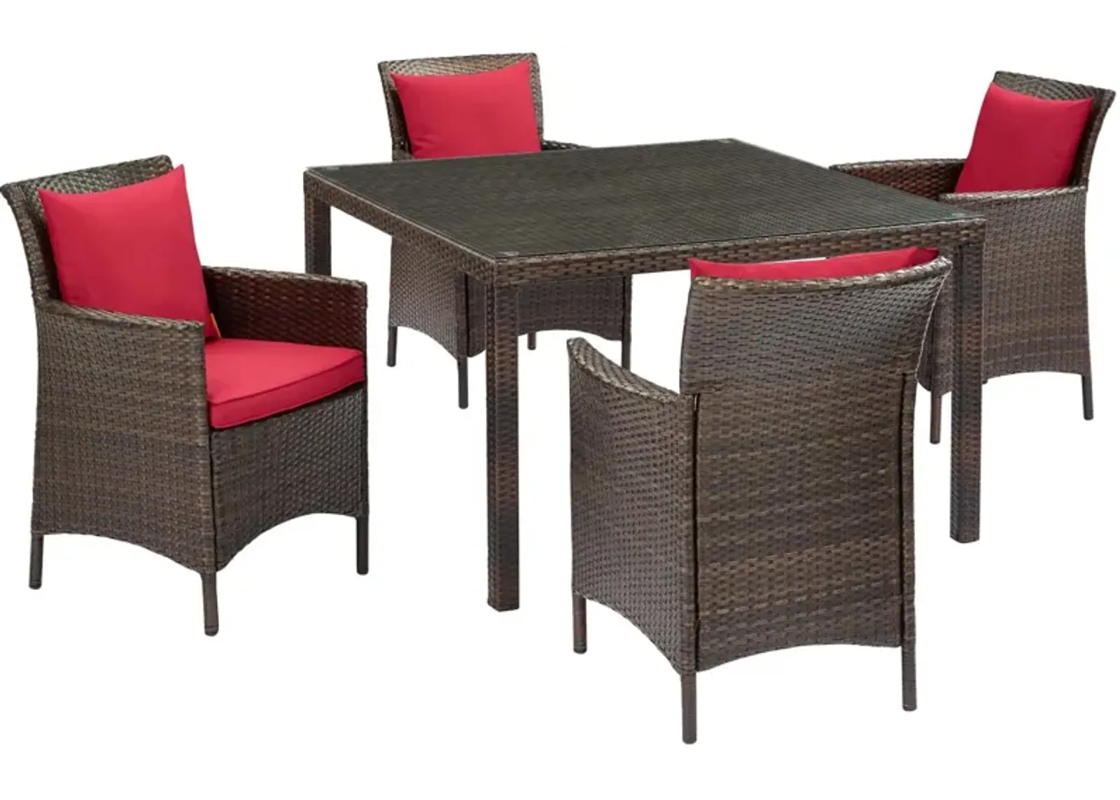 Conduit 5 Piece Outdoor Patio Wicker Rattan Set