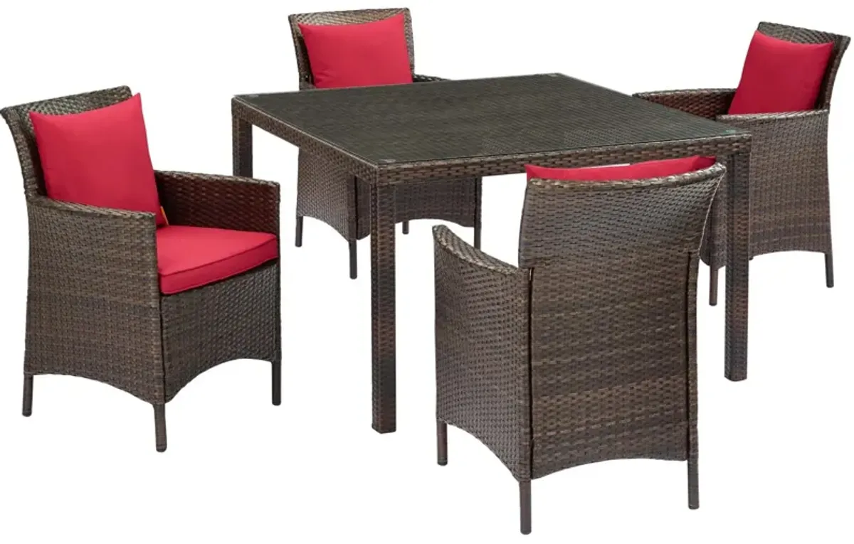 Conduit 5 Piece Outdoor Patio Wicker Rattan Set