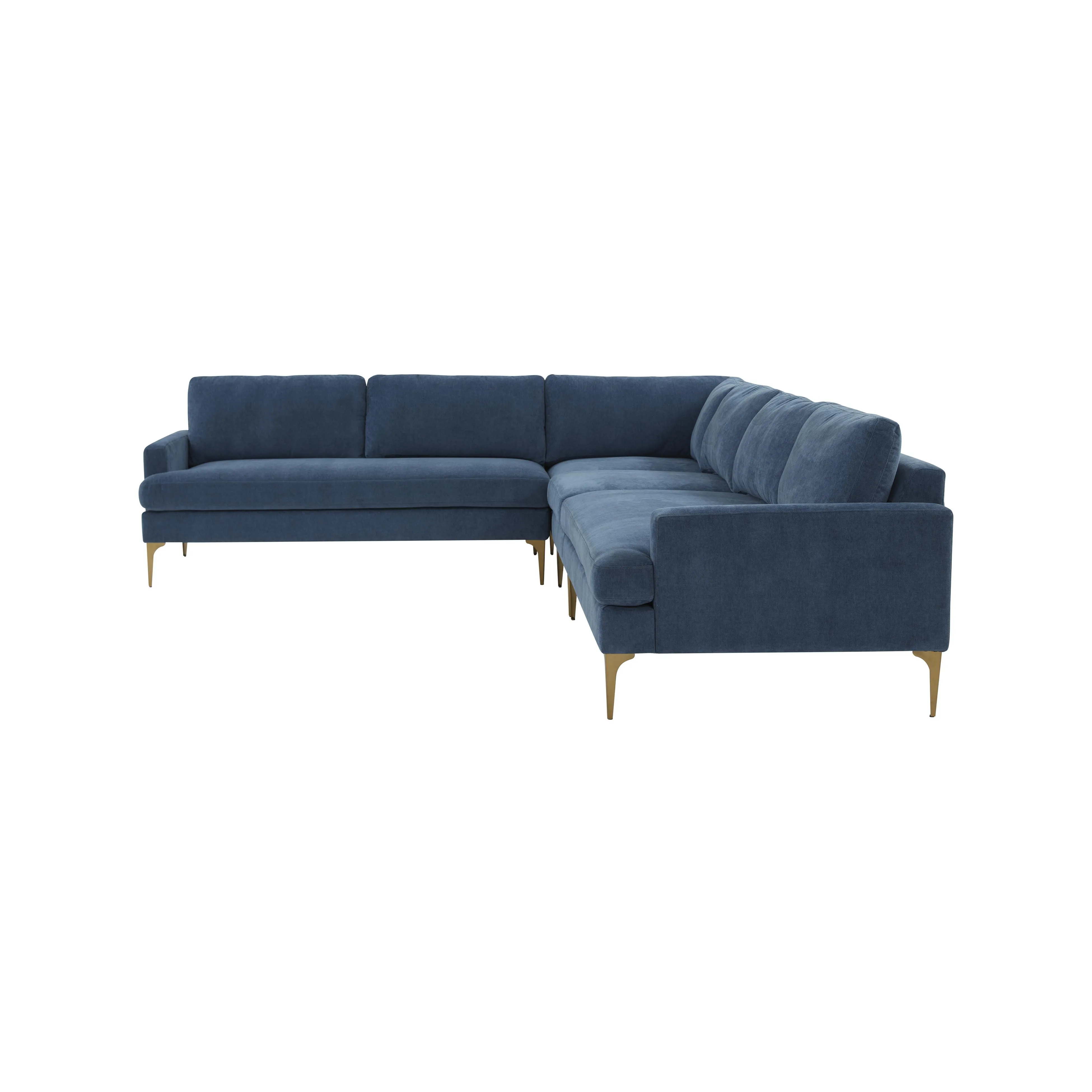 Serena Blue Velvet Large L-Sectional