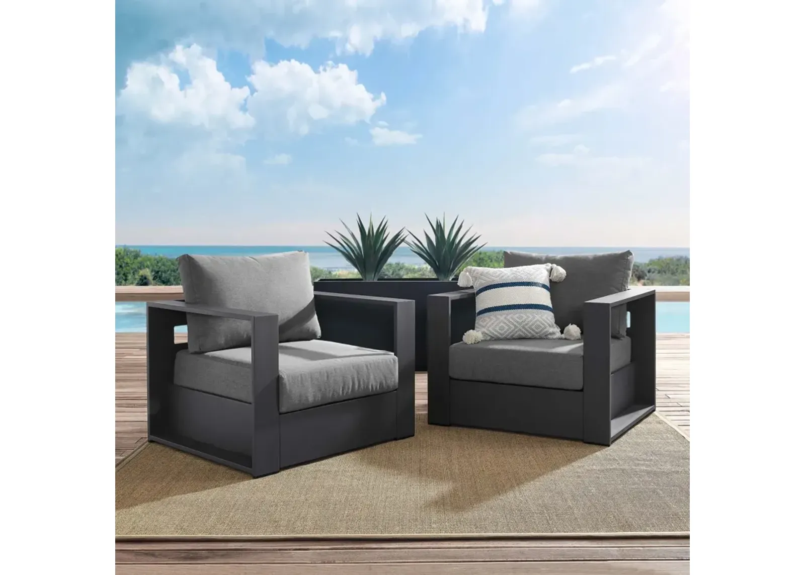 Tahoe Outdoor Patio 2-Piece Armchair Set