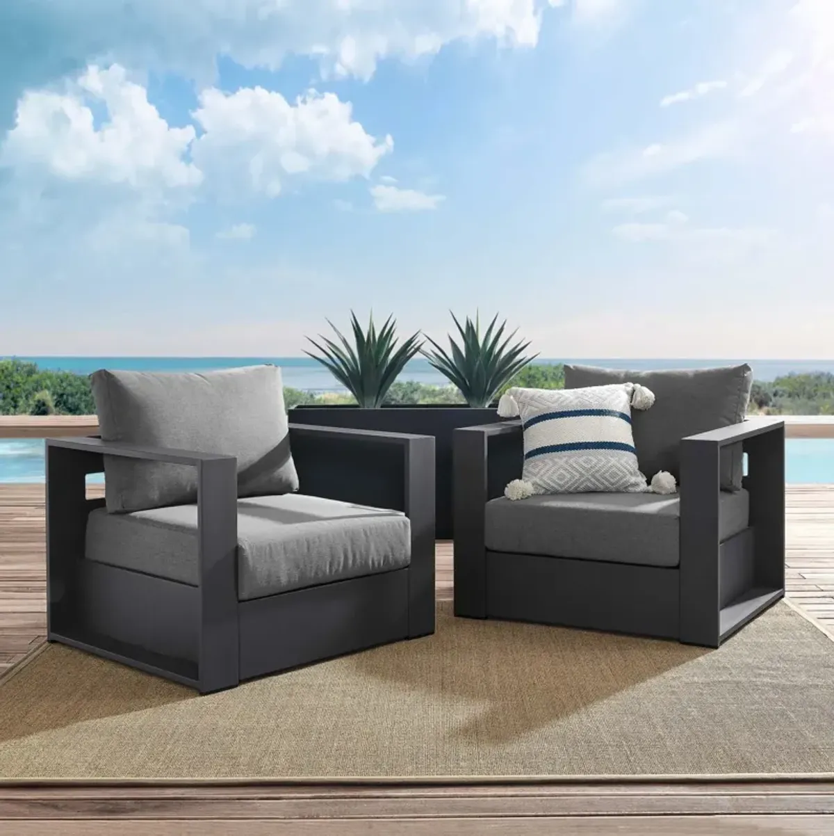 Tahoe Outdoor Patio 2-Piece Armchair Set