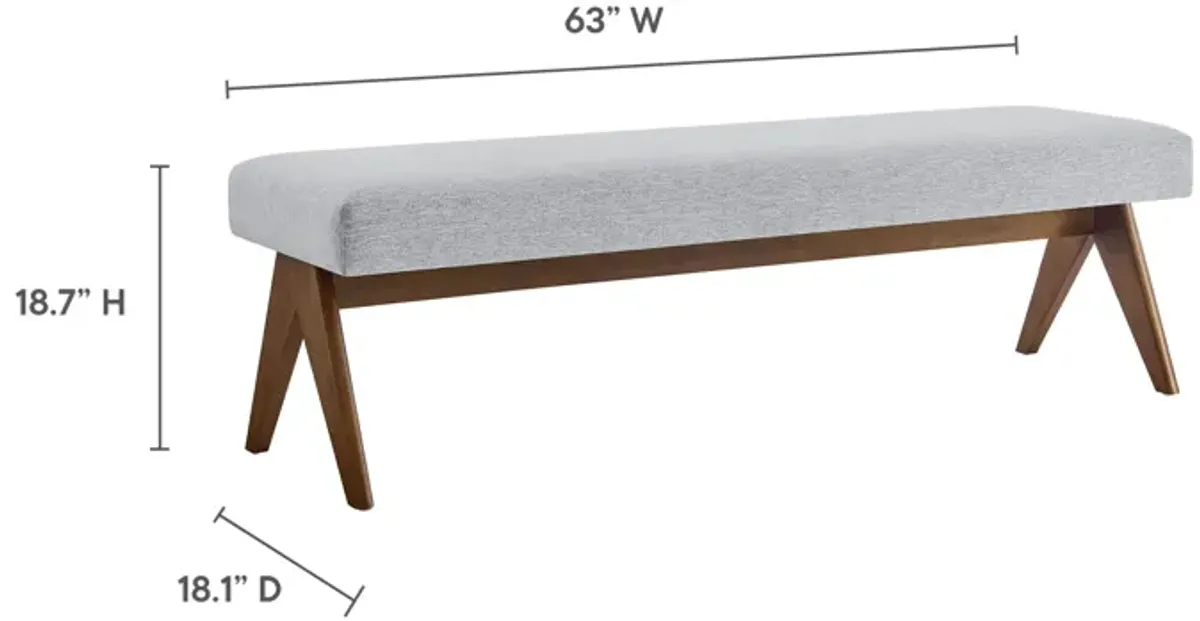 Lyra 63" Fabric Upholstered Bench by Modway