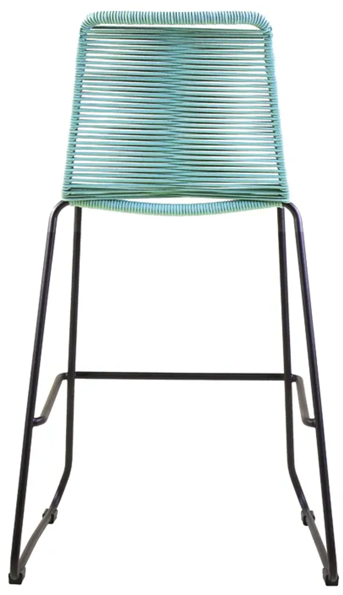 Shasta 26" Outdoor Metal and Wasabi Rope Stackable Counter Stool - Set of 2