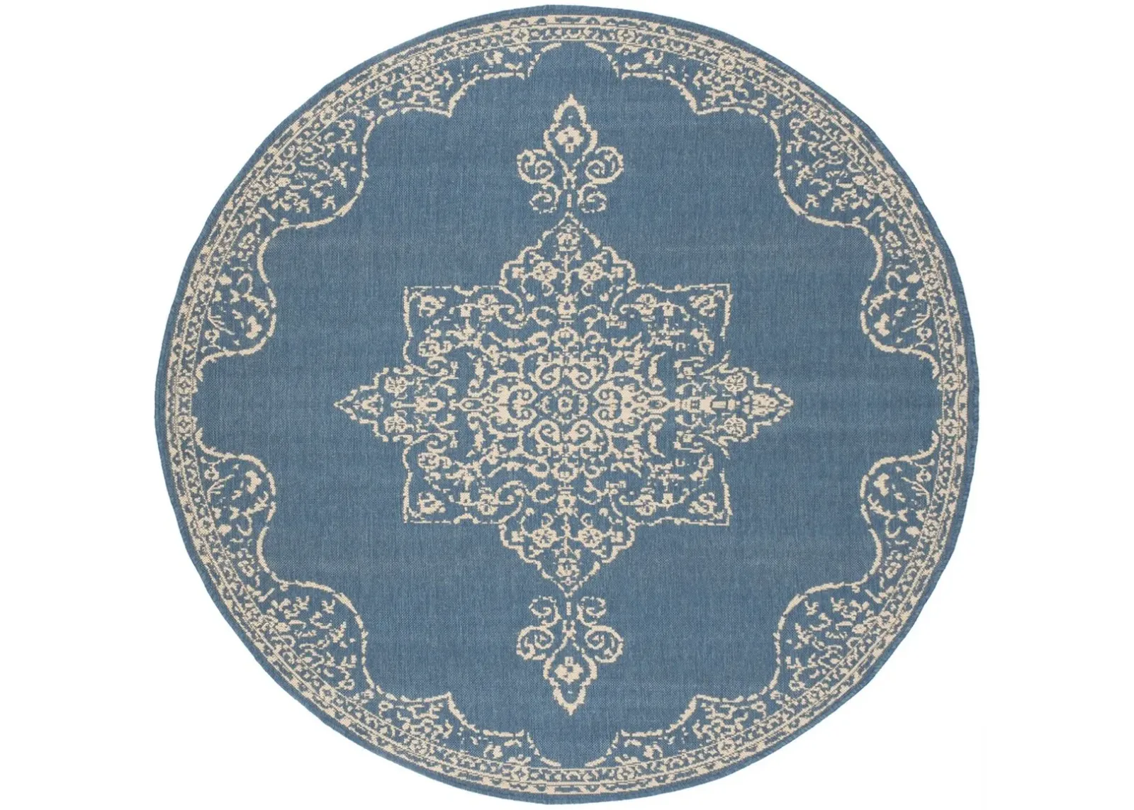 BEACH HOUSE 180 Blue 4' X 4' Round Round Rug