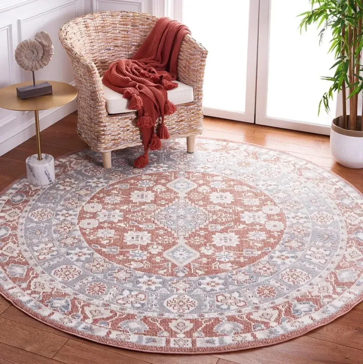 BLAIR WASHABLE 206 Multi 6'-7' X 6'-7' Round Round Rug