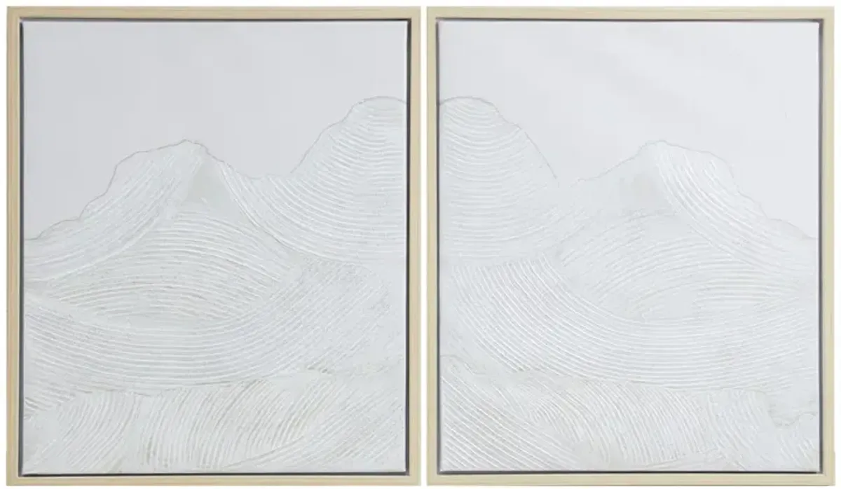 INK+IVY Desert Serenity Ivory Hand Embellished Abstract 2-piece Framed Canvas Wall Art Set