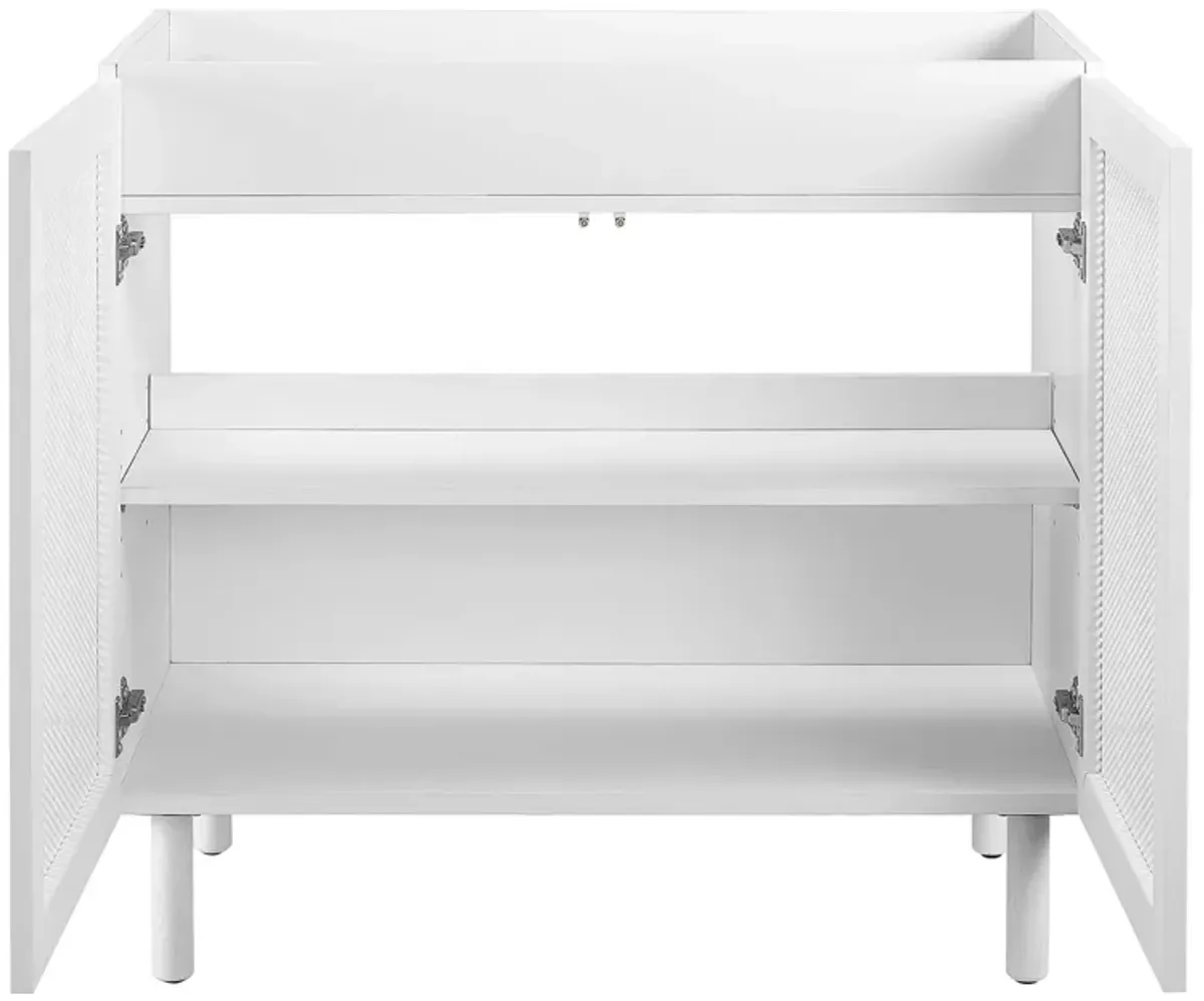 Calla 36" Perforated Metal Bathroom Vanity Cabinet (Sink Basin Not Included) by Modway