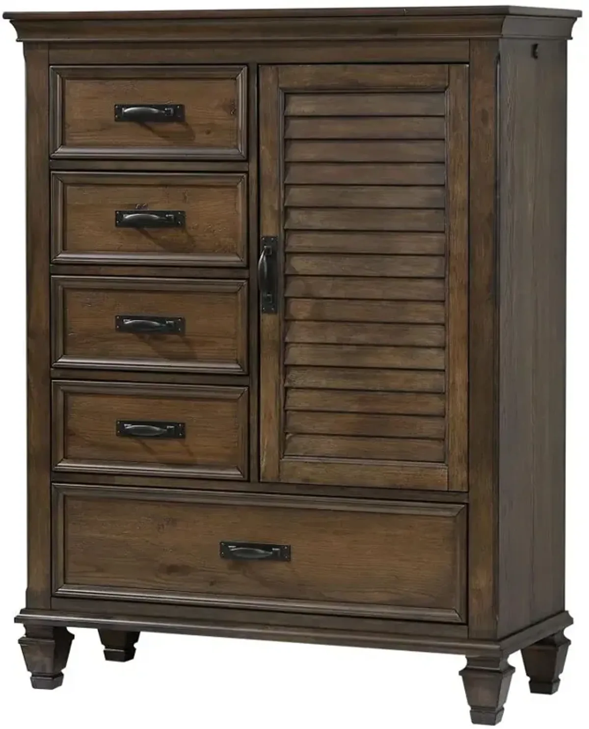 Franco 5-drawer Door Chest Burnished Oak