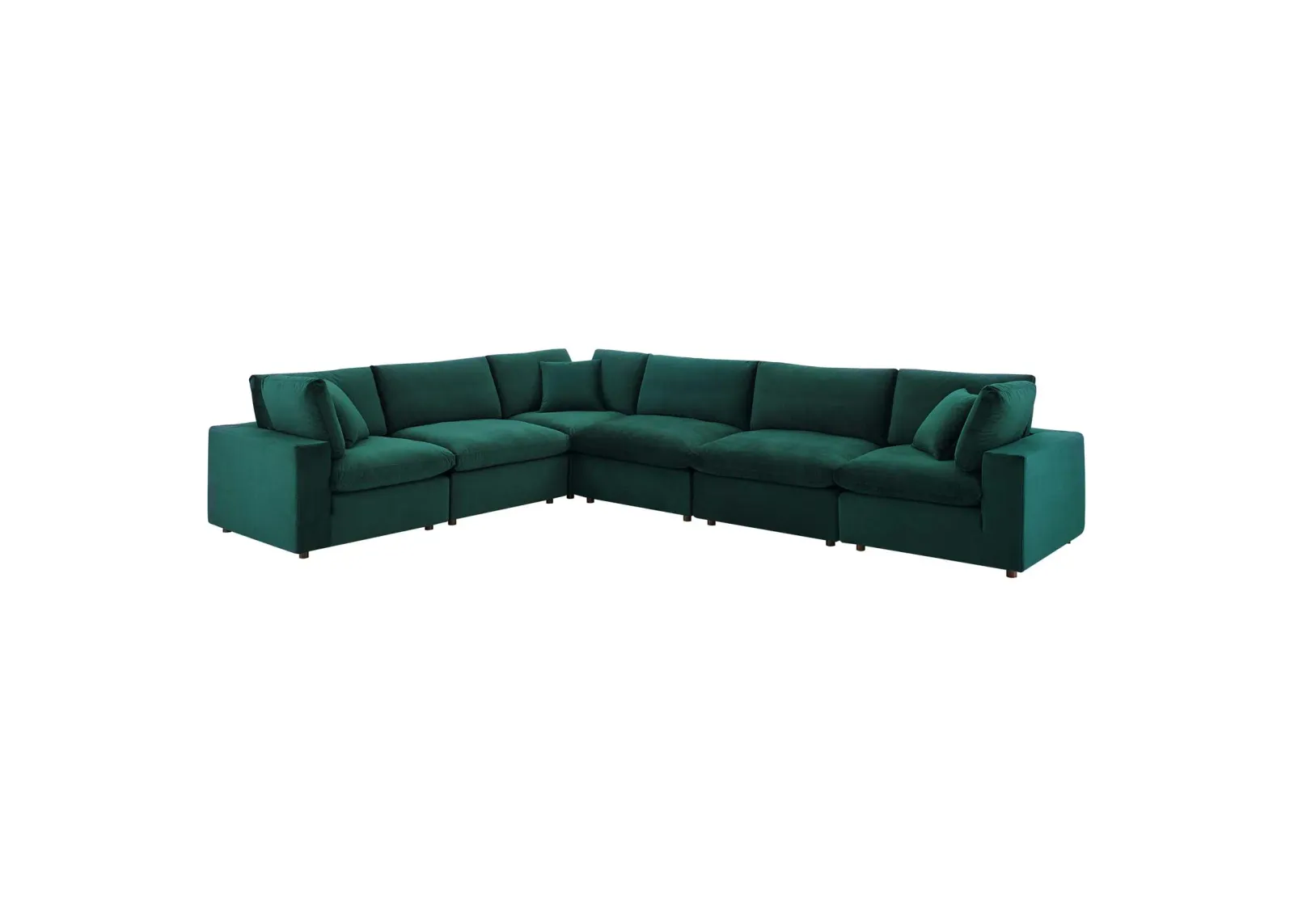 Commix Down Filled Overstuffed Performance Velvet 6-Piece Sectional Sofa