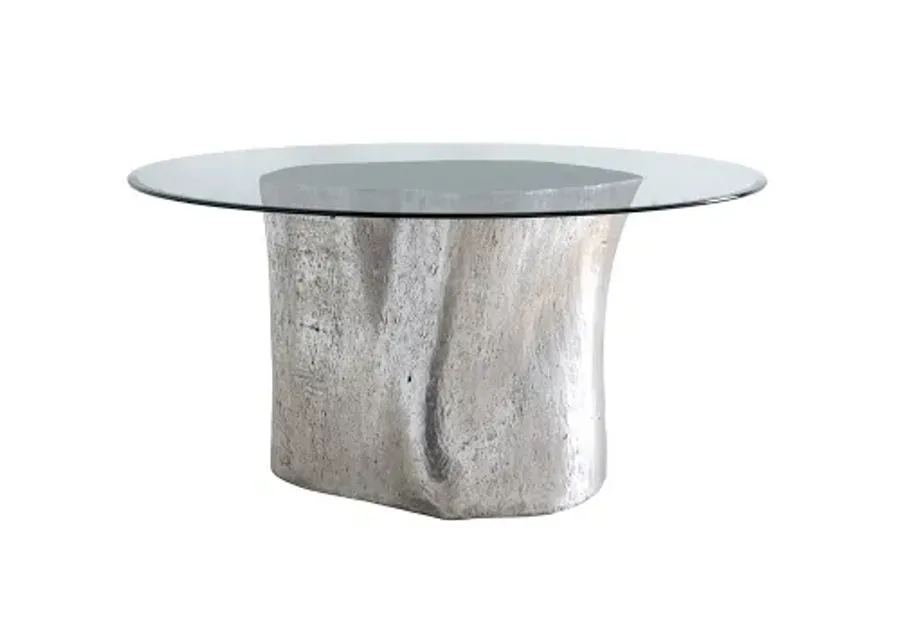 Log Glass Top Dining Table