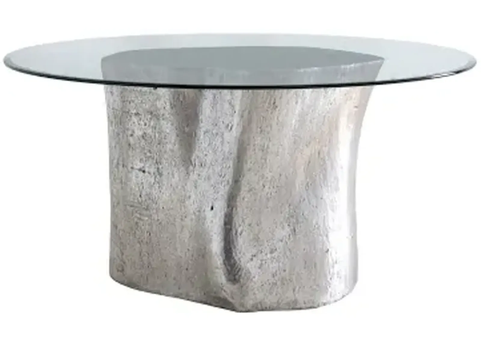 Log Glass Top Dining Table