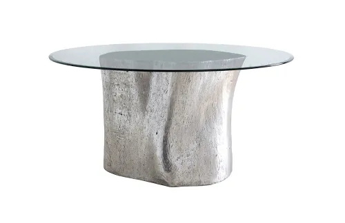 Log Glass Top Dining Table