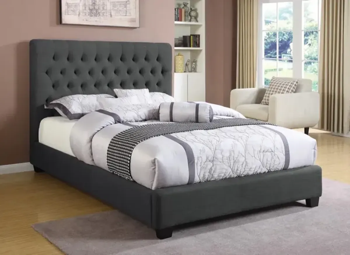 Christa Tufted Upholstered Eastern King Bed Charcoal