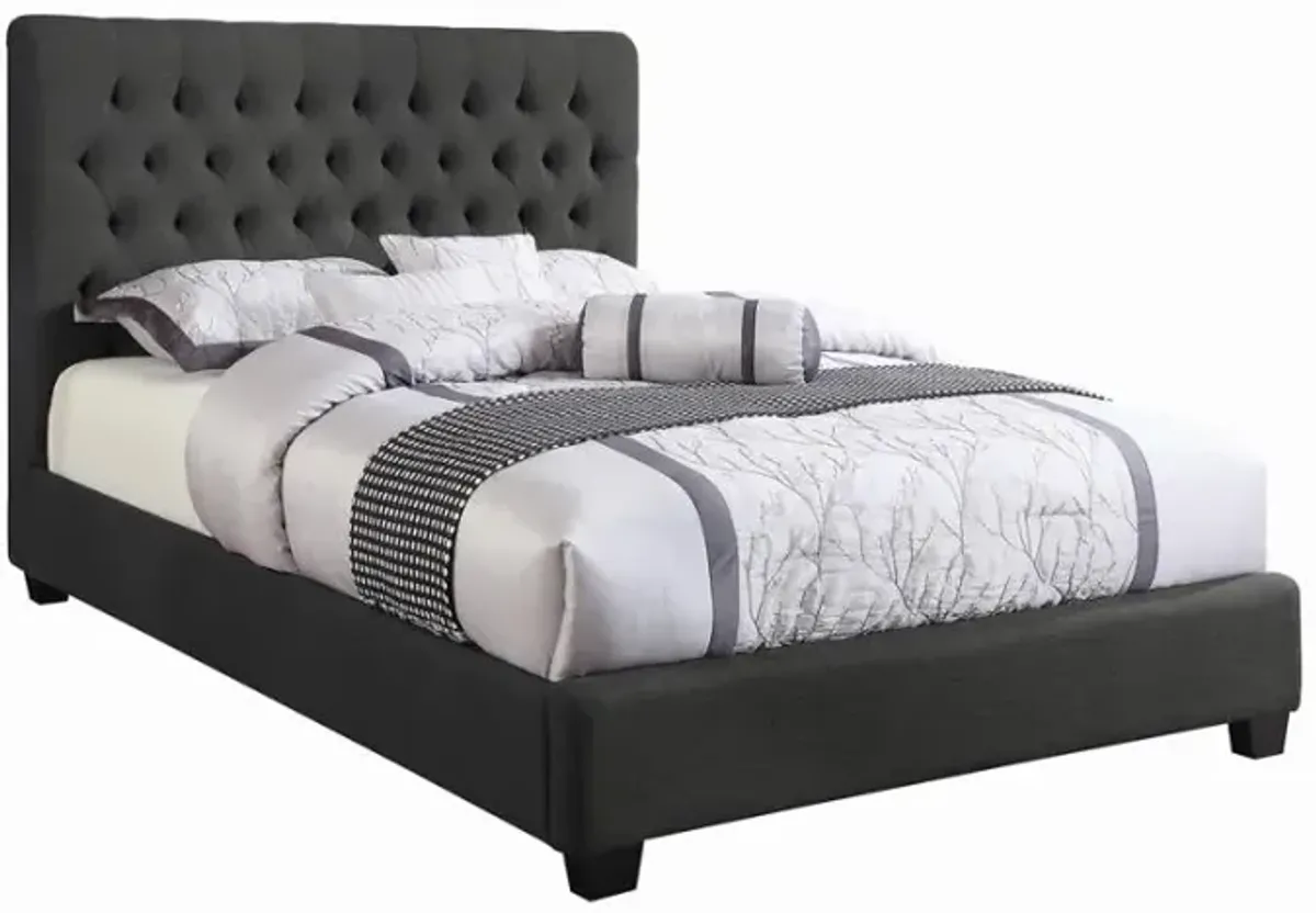 Christa Tufted Upholstered Eastern King Bed Charcoal