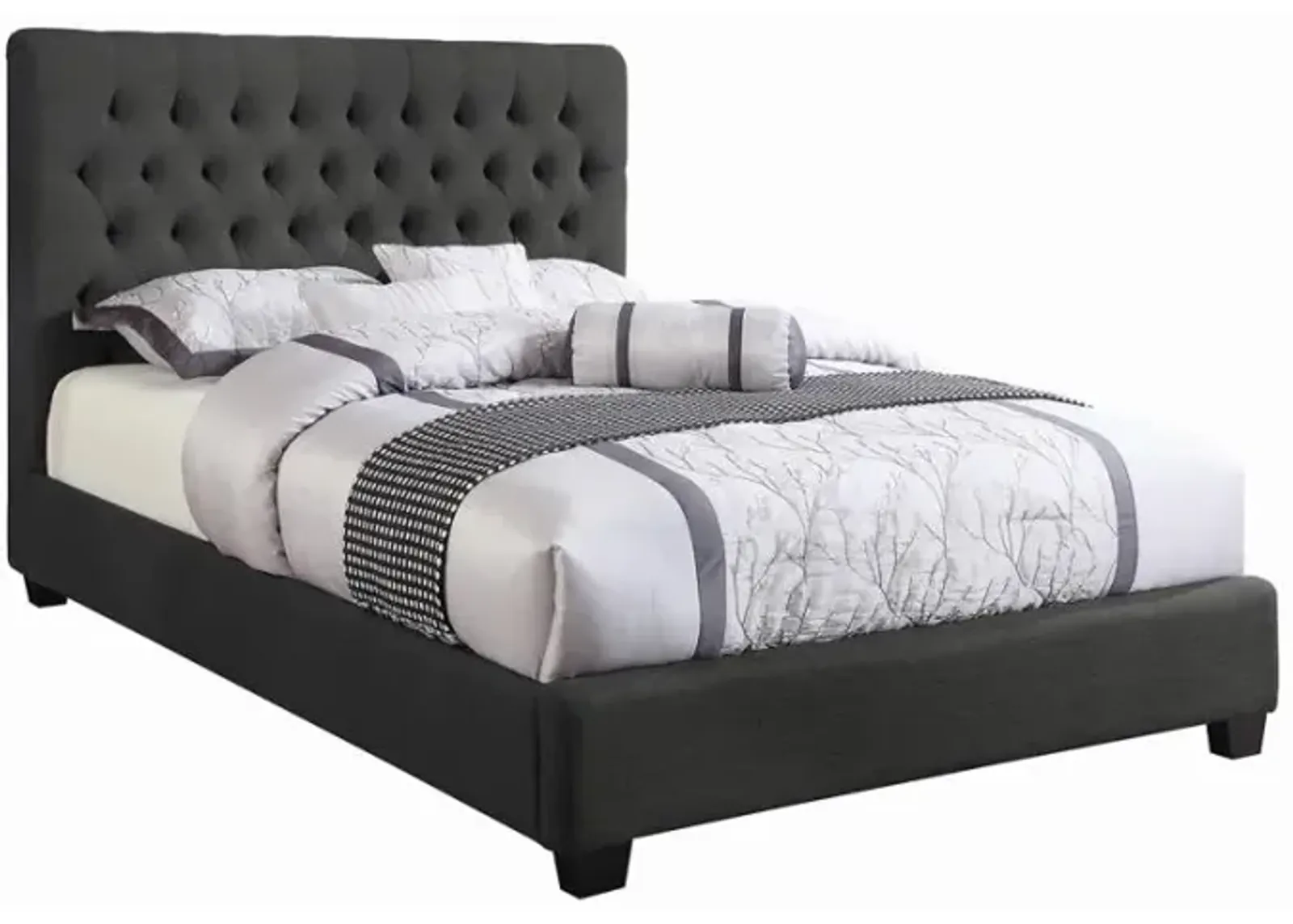 Christa Tufted Upholstered Eastern King Bed Charcoal