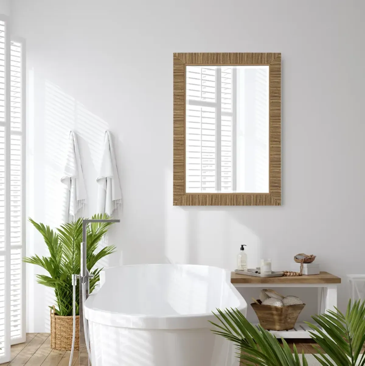 Deerston Rattan Wall Mirror