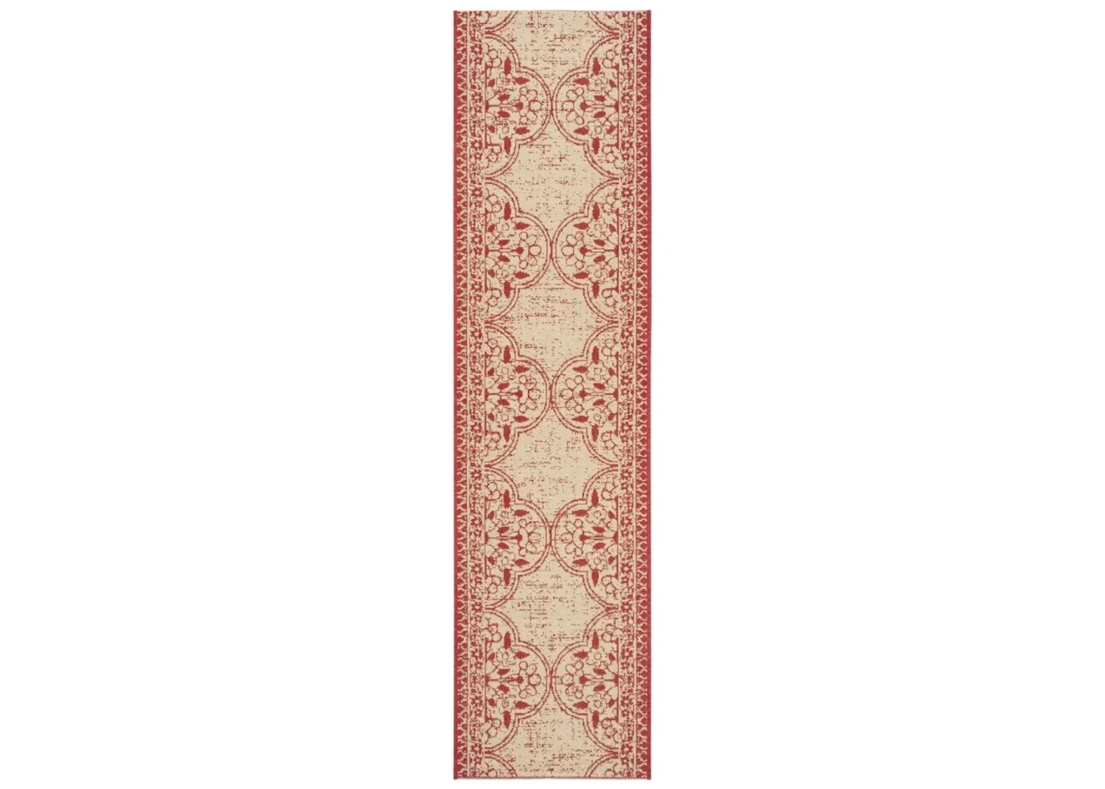 BEACH HOUSE 174 Red 2'-2' X 12' Runner Rug