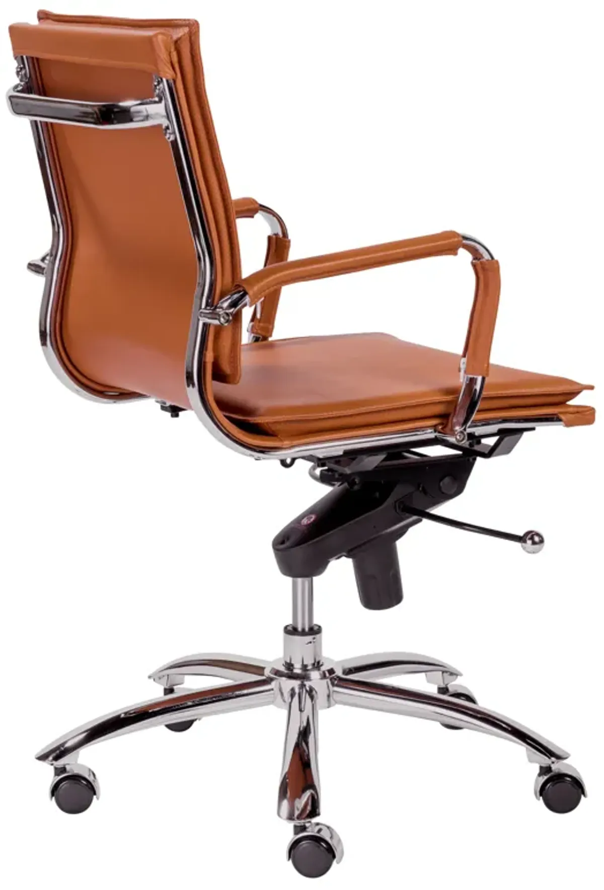 Gunar Pro Low Back Office Chair in Cognac with Chrome Base