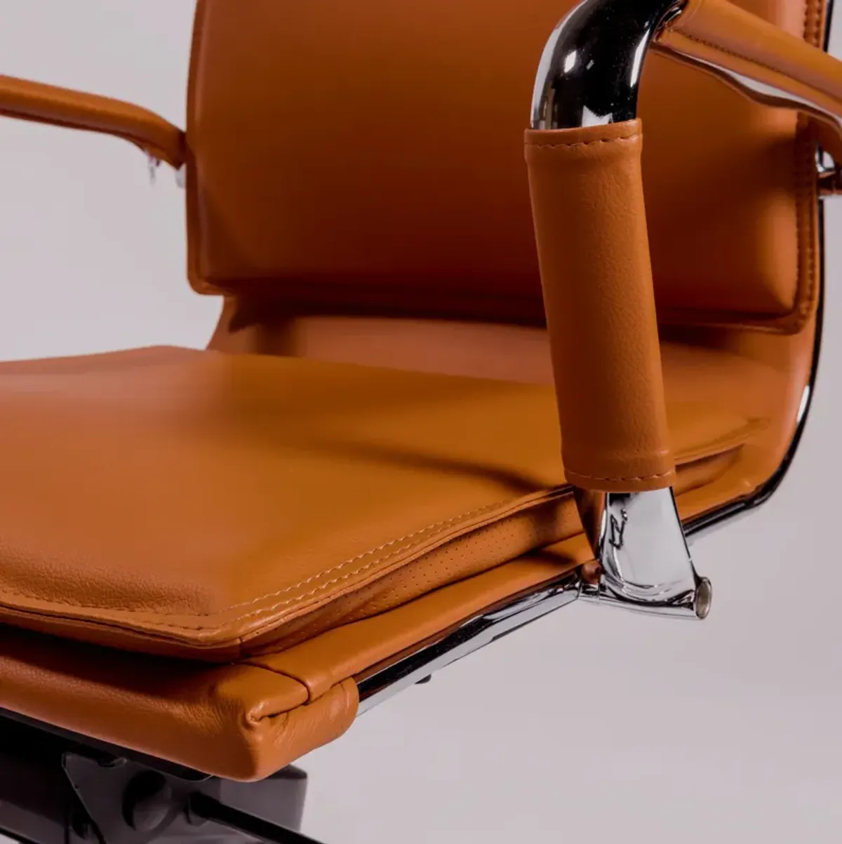 Gunar Pro Low Back Office Chair in Cognac with Chrome Base