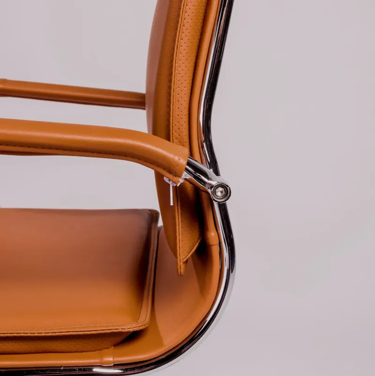 Gunar Pro Low Back Office Chair in Cognac with Chrome Base