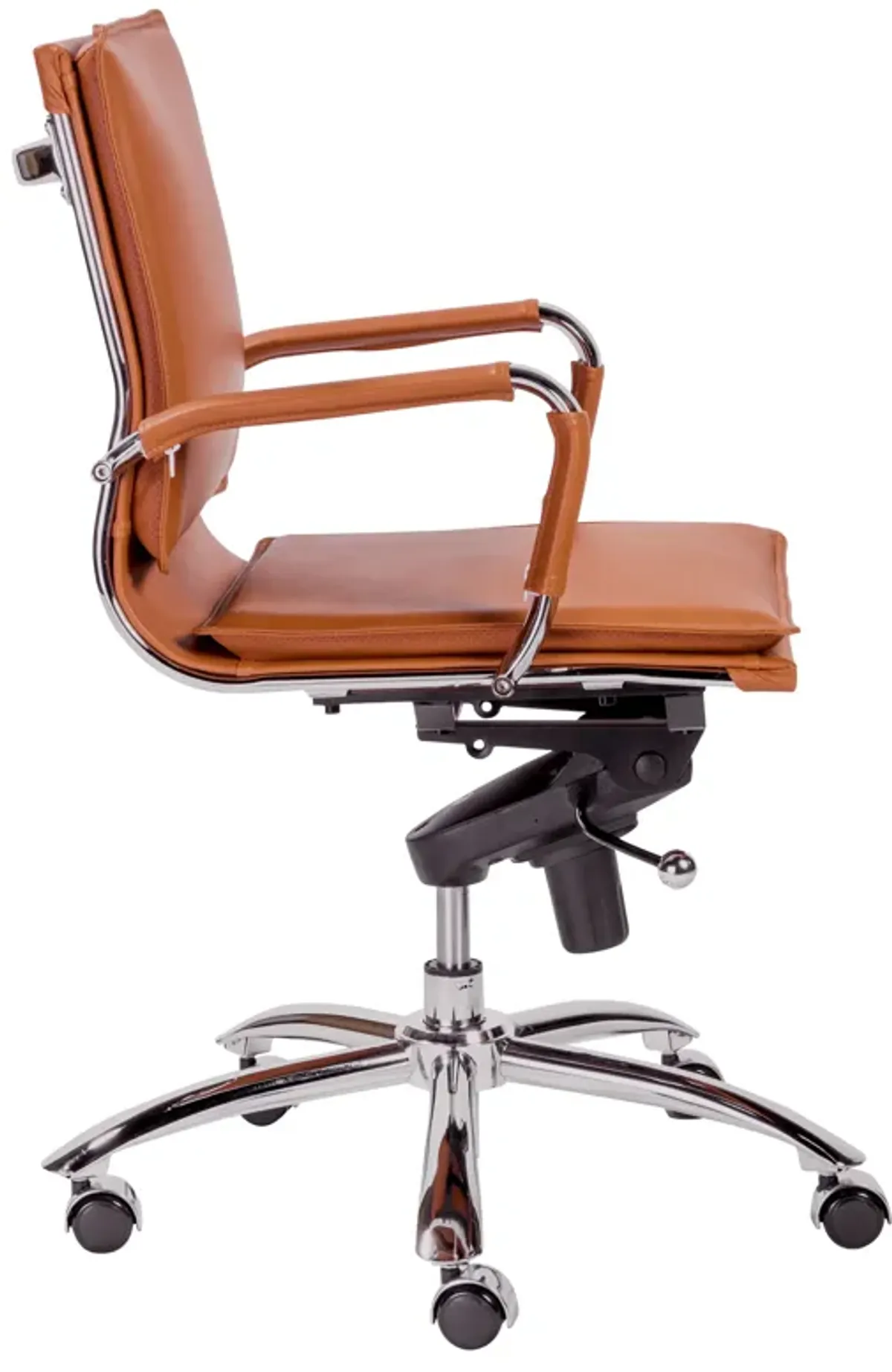 Gunar Pro Low Back Office Chair in Cognac with Chrome Base