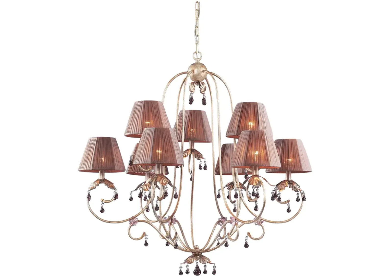 Olivissa Collection 9-Light Chandelier in a Bronzed Silver Finish