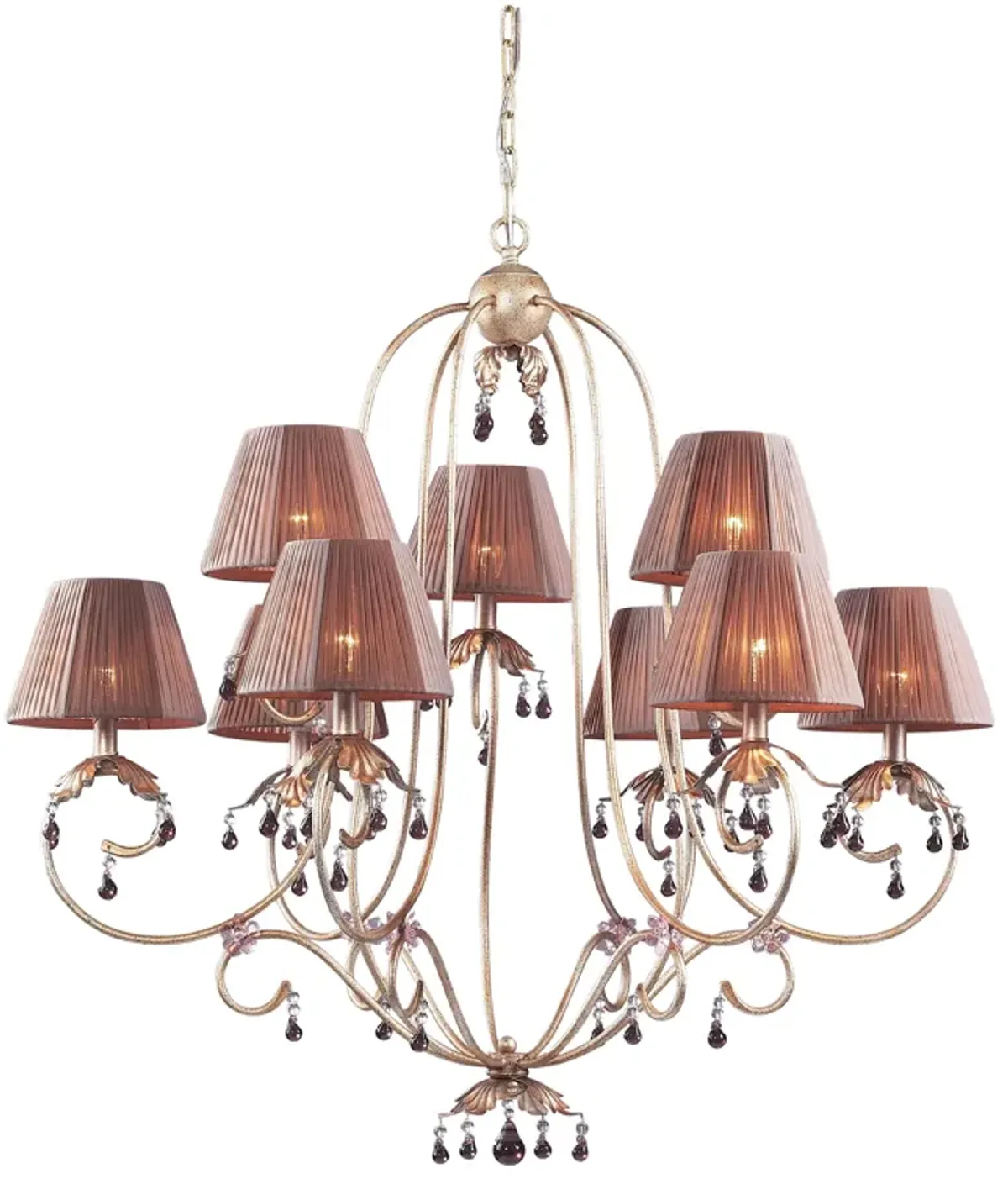 Olivissa Collection 9-Light Chandelier in a Bronzed Silver Finish