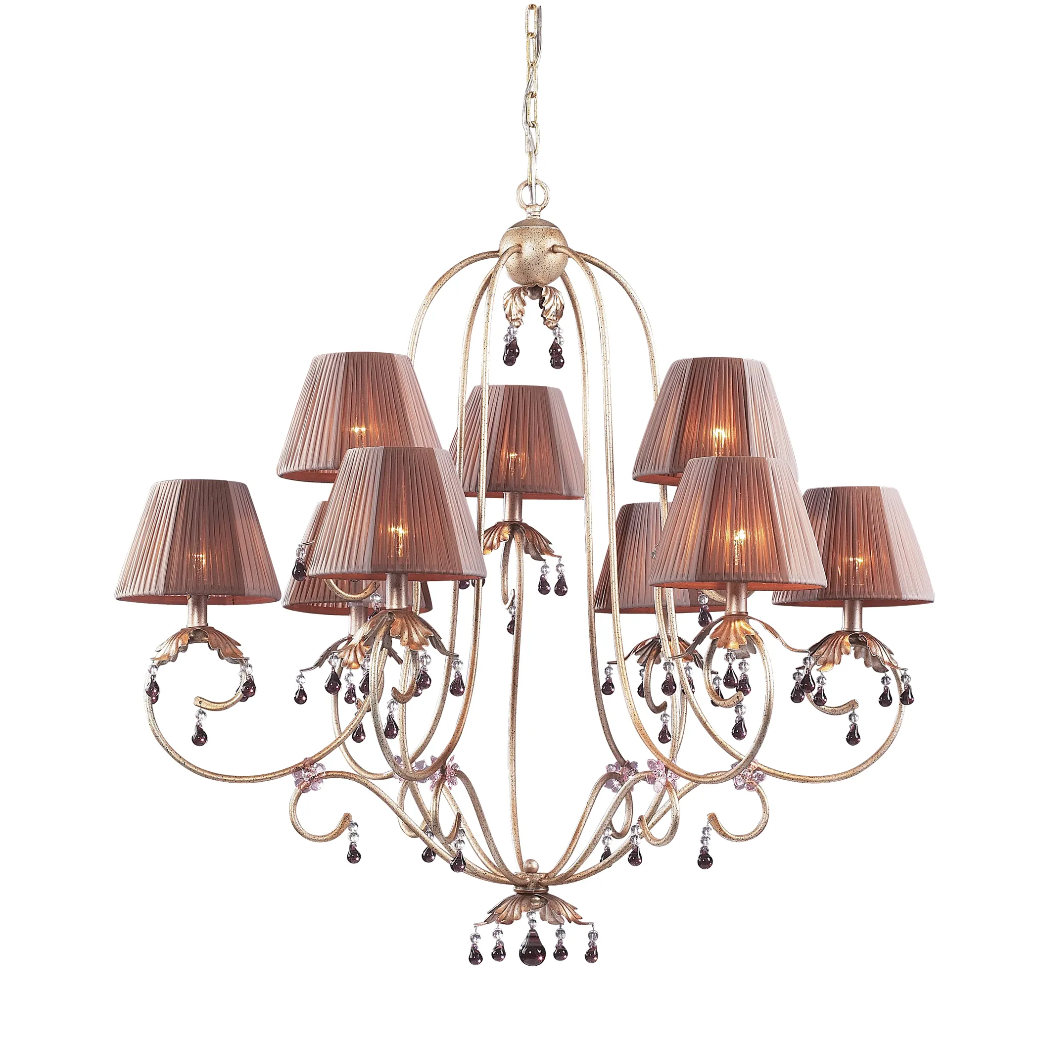 Olivissa Collection 9-Light Chandelier in a Bronzed Silver Finish