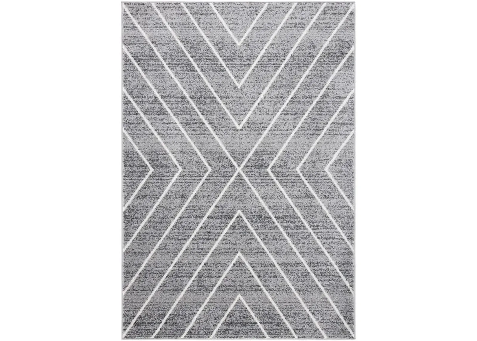 ADIRONDACK Contemporary Dark Grey / Ivory 2'-6" X 8' Powerloomed Rug