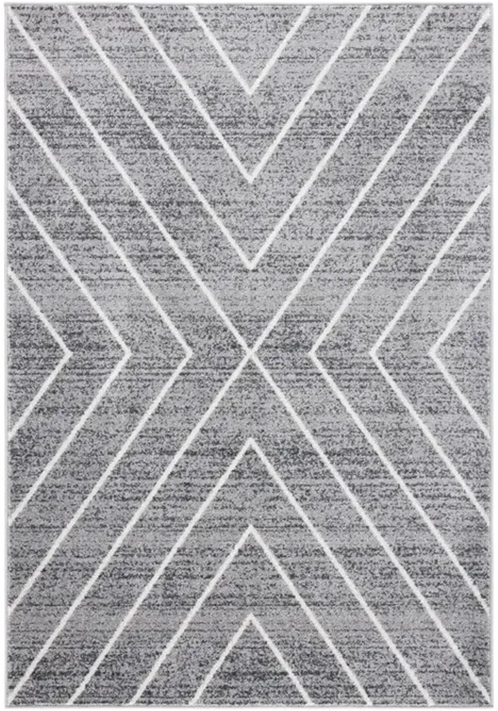 ADIRONDACK Contemporary Dark Grey / Ivory 2'-6" X 8' Powerloomed Rug