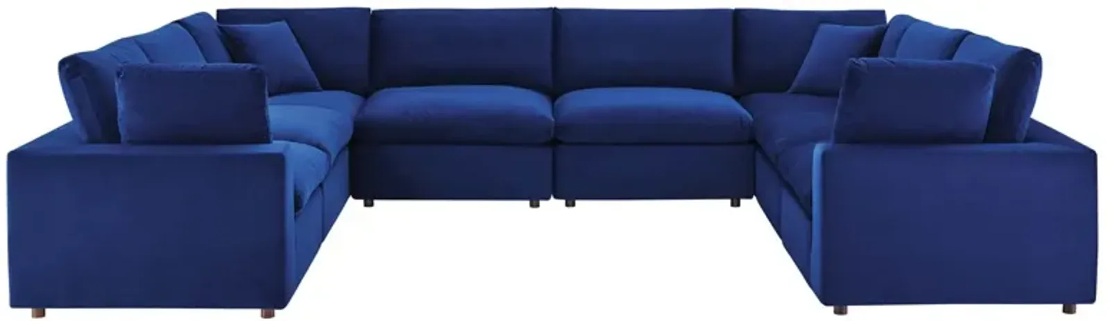 Commix Down Filled Overstuffed Performance Velvet 	8-Piece Sectional Sofa