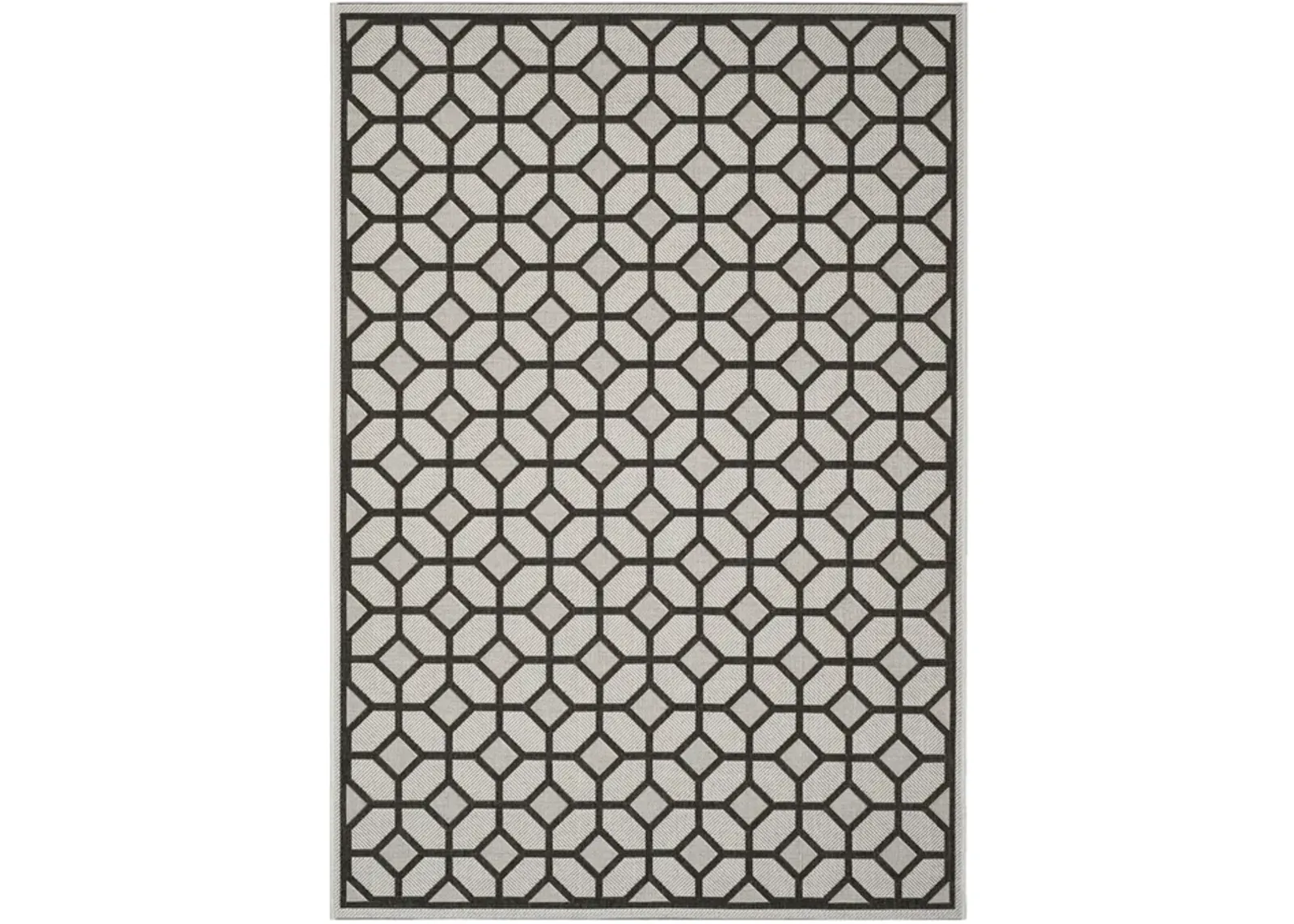 Safavieh BEACH HOUSE Collection BHS127A-5 Light Grey / Charcoal 5'-3" X 7'-6"