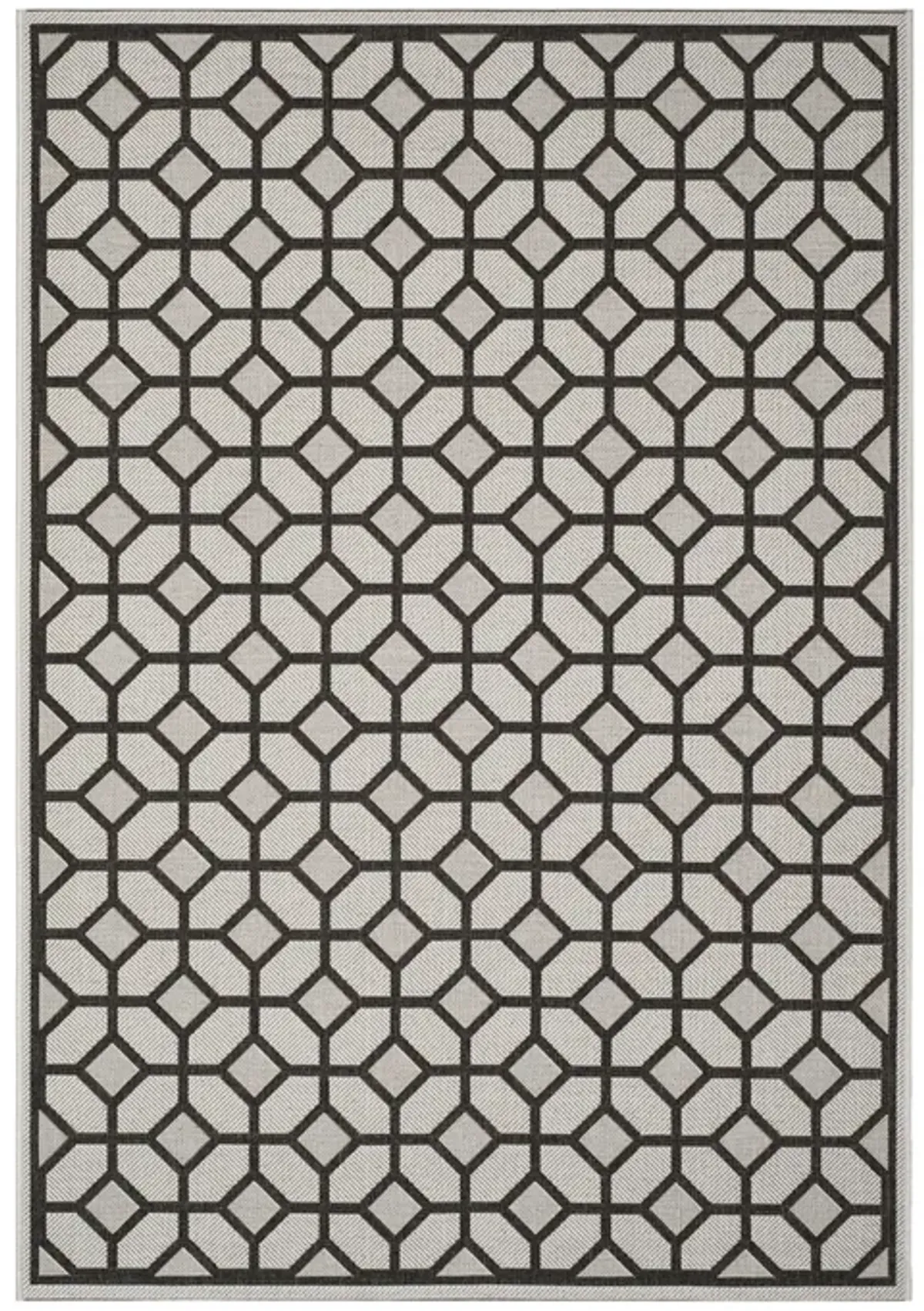 Safavieh BEACH HOUSE Collection BHS127A-5 Light Grey / Charcoal 5'-3" X 7'-6"