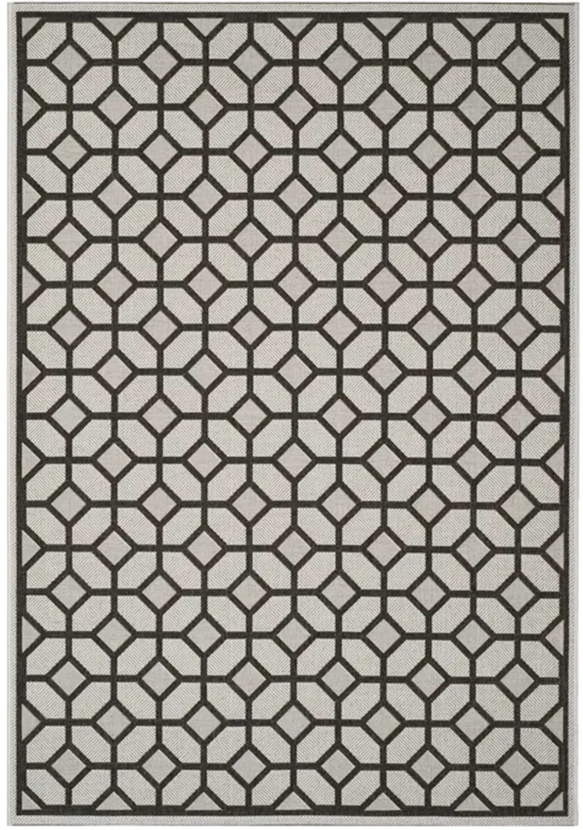 Safavieh BEACH HOUSE Collection BHS127A-5 Light Grey / Charcoal 5'-3" X 7'-6"