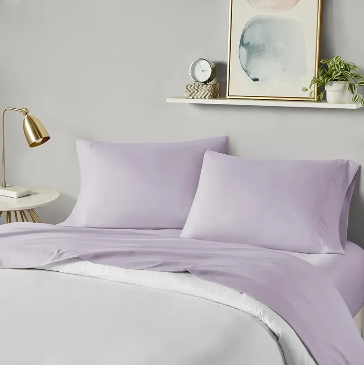 Intelligent Design Microfiber Lavender All Season Soft Touch Sheet Set